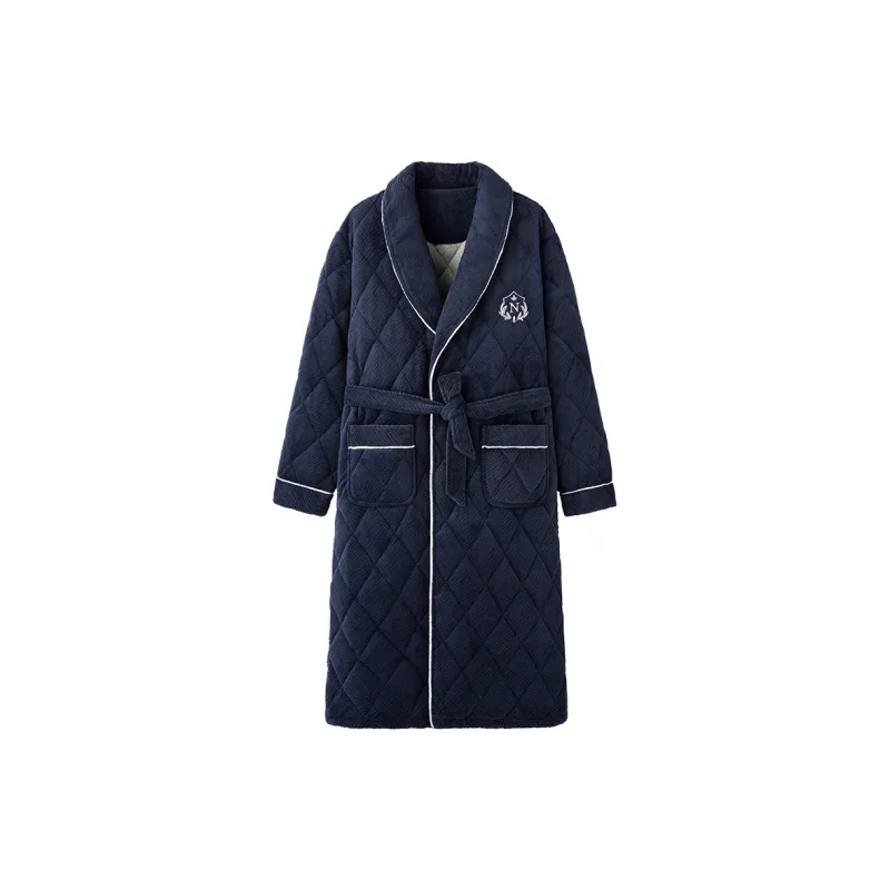 MADALLO Bath Robes Men Navy Blue-0