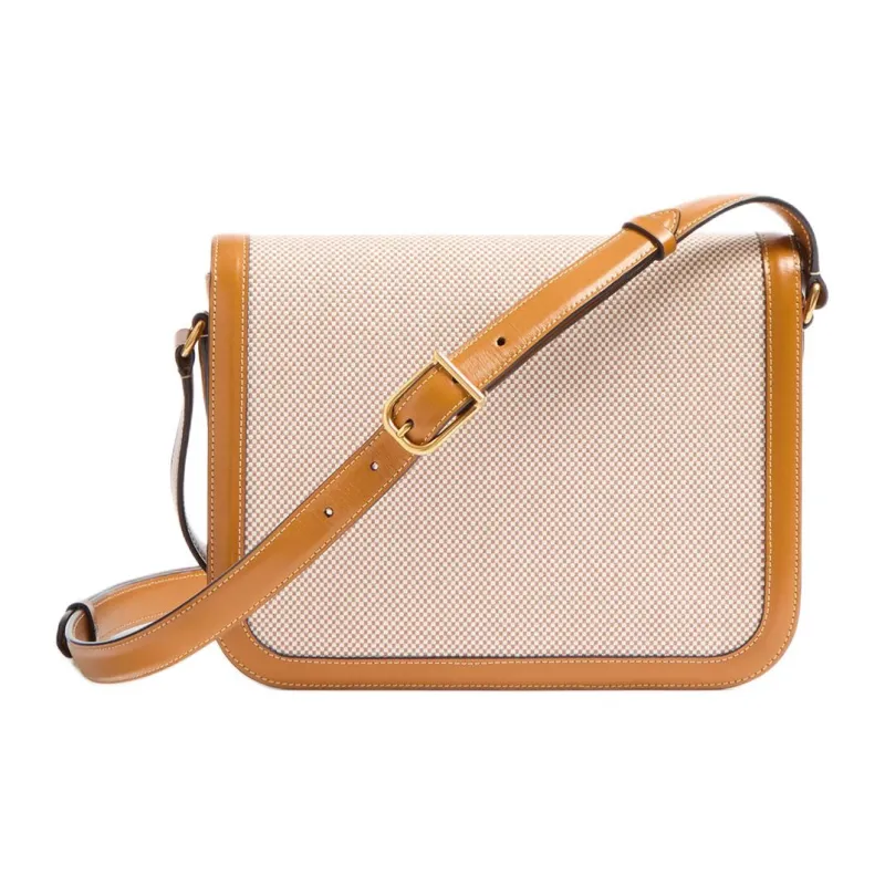 Valentino GARAVANI Canvas Bag Shoulder Bag Crossbody Bag Women's Beige & Gold Brown-3