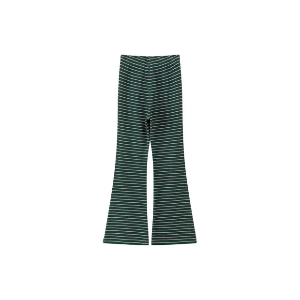CHUU Casual Pants Women's Green Stripes-1