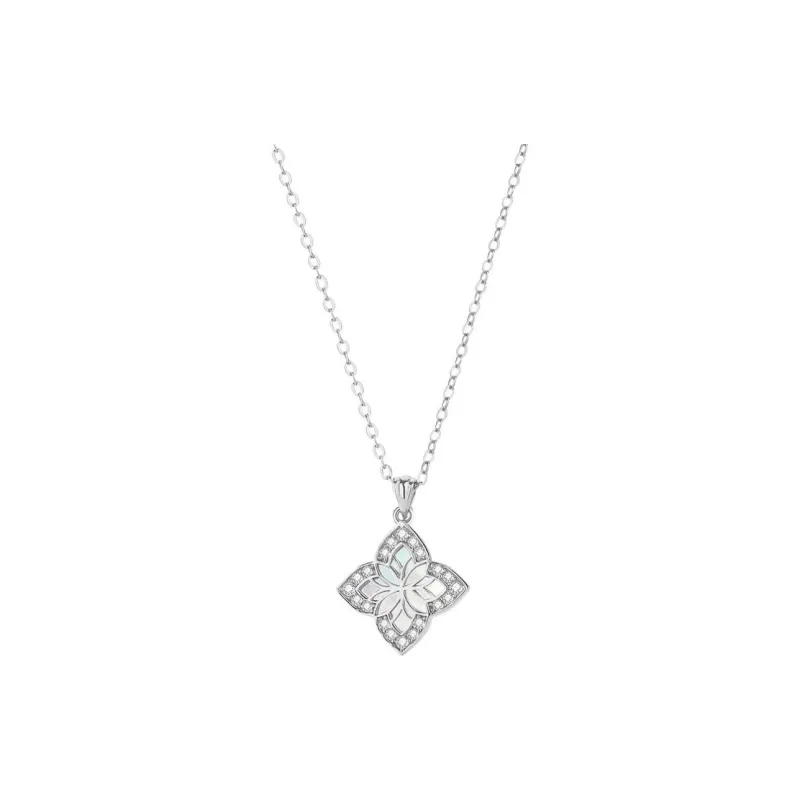 Lockstarfy Mother Of Pearl Necklaces Women's Rose Gold/Silver-4