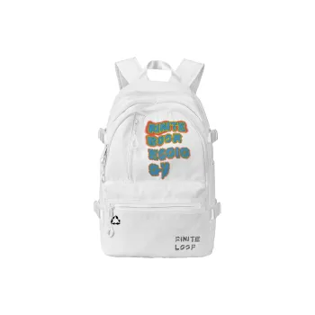 FINITE LOOP Recycled Material Student Backpack Regular Unisex White