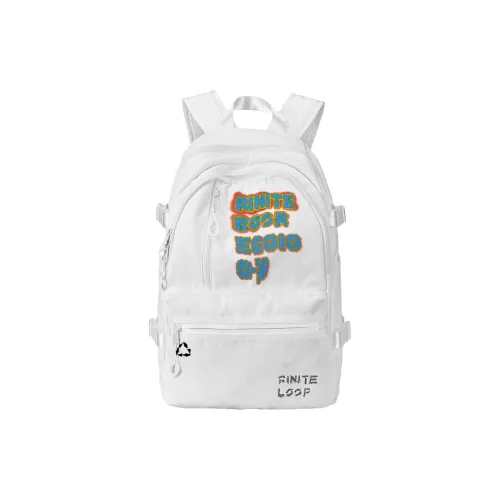 FINITE LOOP Recycled Material Student Backpack Regular Unisex White