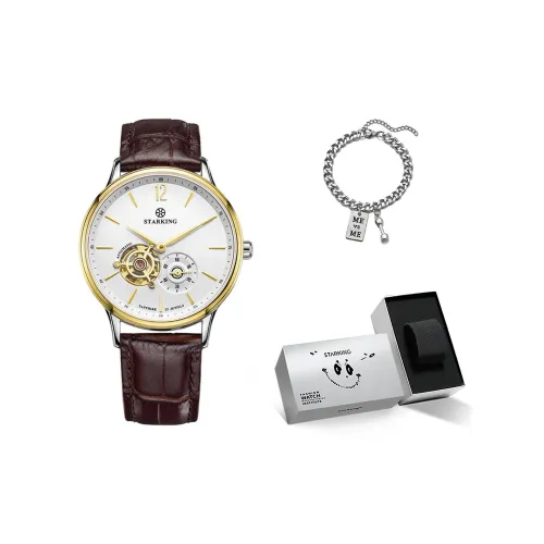 STARKING Automatic Mechanical Movement Stainless Steel Watchband Watch Unisex White Dial