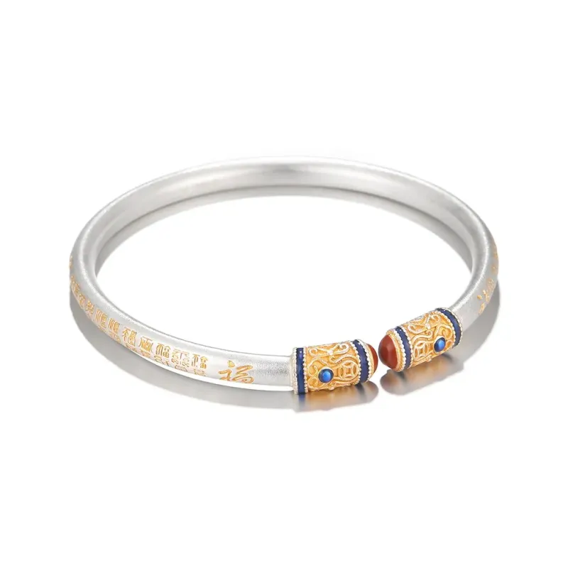 AFN 999 Fine Silver Bangles Women's Gold+Silver-2