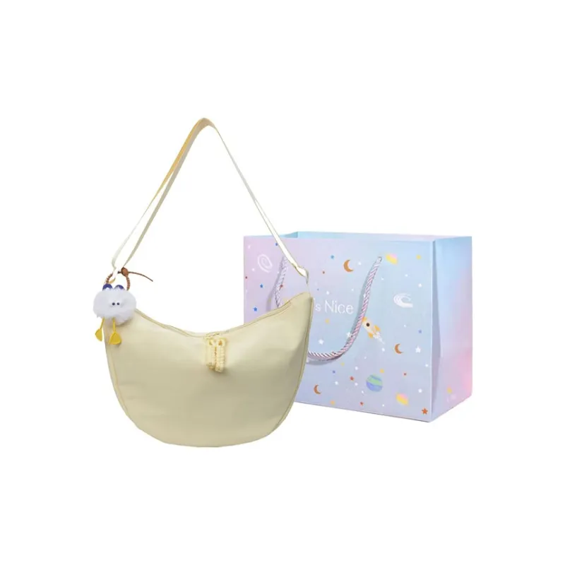 GOX Nylon Shoulder Bag Women's White/Black/Pink/Yellow/Green-10