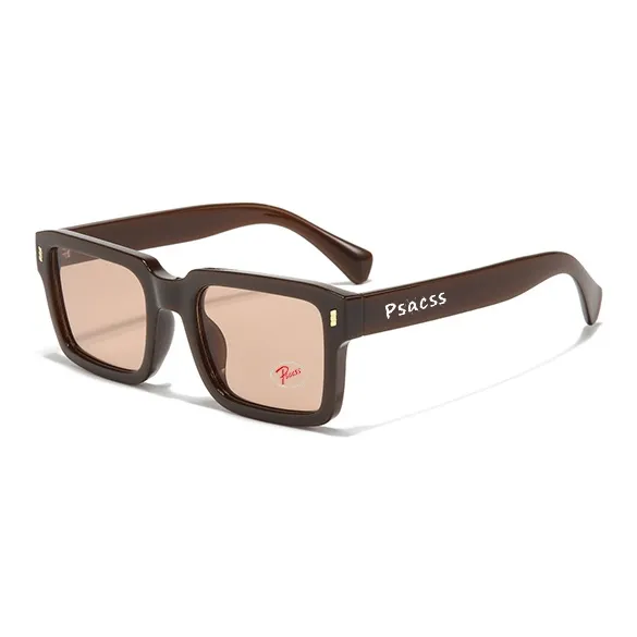 PSACSS PC Square Sunglasses Unisex Transparent Gray Stripes-5