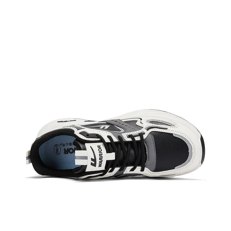 Warrior Anti Slip And Wear Resistant Height Increasing Low Top Chunky Sneakers Men's Beige Black-3