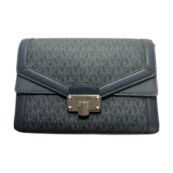 MICHAEL KORS Kinsley PVC Bonded Leather Bacchus Bag Shoulder Bag Crossbody Bag Women's Black Gray Color