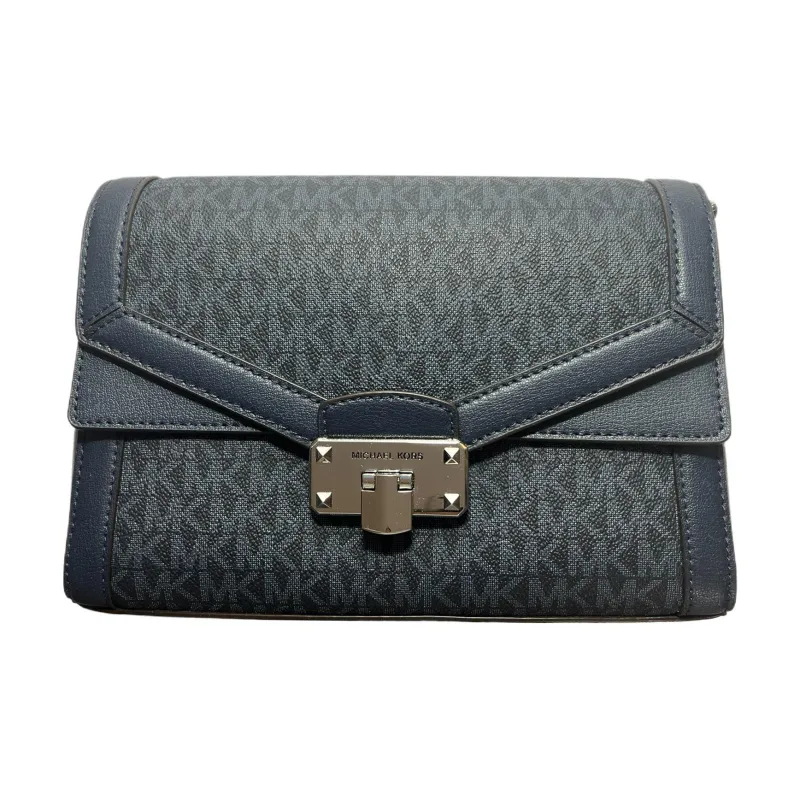MICHAEL KORS Kinsley PVC Bonded Leather Bacchus Bag Shoulder Bag Crossbody Bag Women's Black Gray Color-0