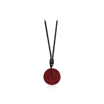 CANHUI Cinnabar Auspicious Clouds Peaceful Symbol Necklace Women's