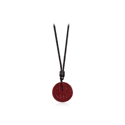 CANHUI Cinnabar Auspicious Clouds Peaceful Symbol Necklace Women's