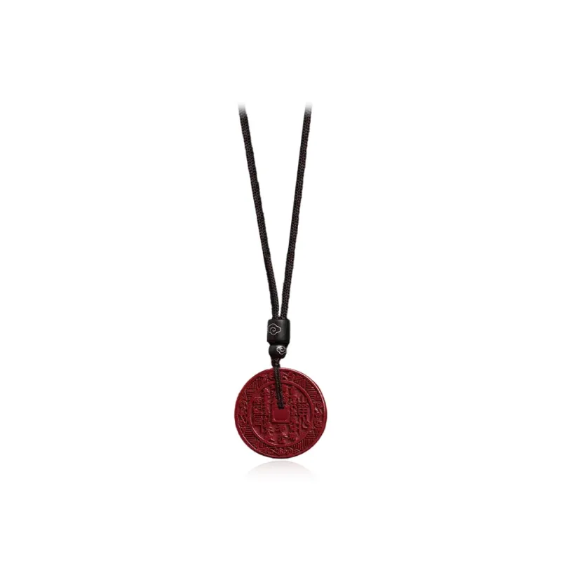 CANHUI Cinnabar Auspicious Clouds Peaceful Symbol Necklace Women's-0