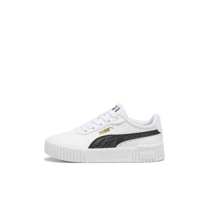 PUMA Carina 2.0 Anti Slip Wear Resistant Low Top Kids' Skateboarding Shoes White Children Aged 3 7 Years Old-0