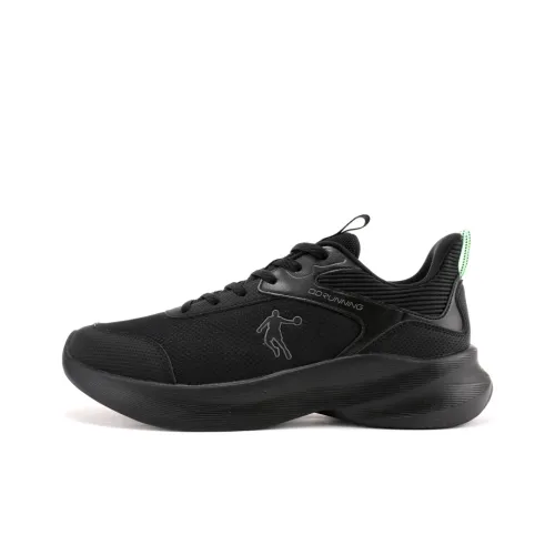 QIAODAN Cushioning, Slip Resistant, Abrasion Resistant, Breathable Coverage Low Top Running Shoes Men's Black Green