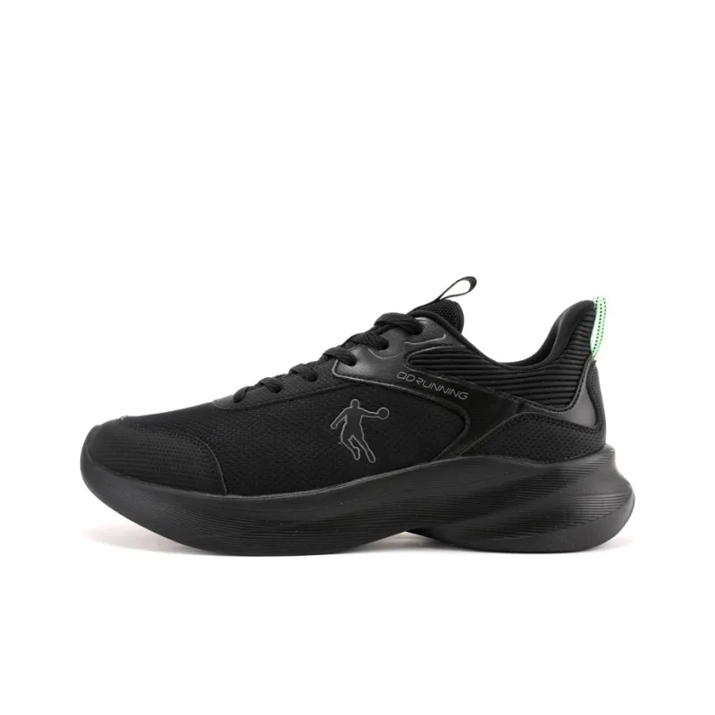 QIAODAN Cushioning, Slip Resistant, Abrasion Resistant, Breathable Coverage Low Top Running Shoes Men's Black Green-0