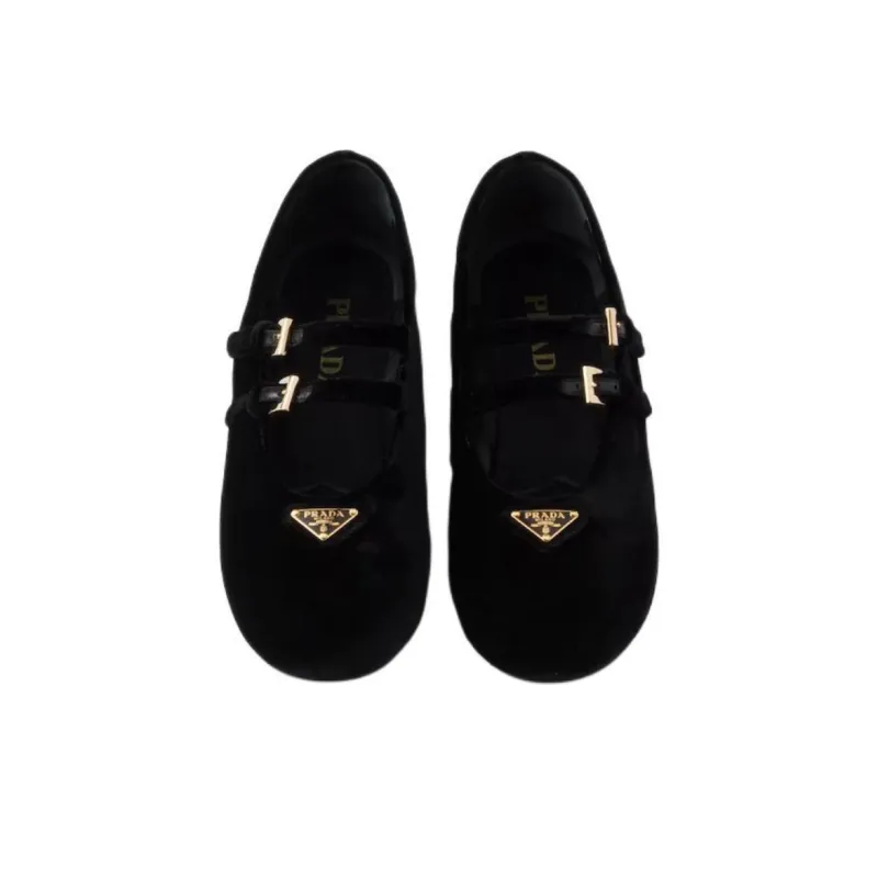 PRADA Flat Casual Single Shoes Women's Black-4
