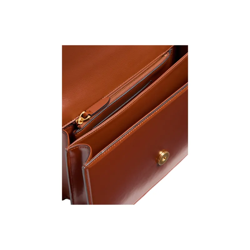 Valentino Calfskin Shoulder Bag Crossbody Bag Women's Brown-4