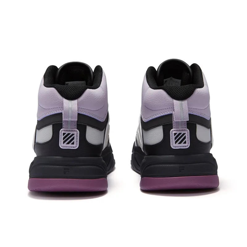 FILA FUSION BANK II Slip-Resistant High-Top Skateboard Shoes Women's Gray Purple-3