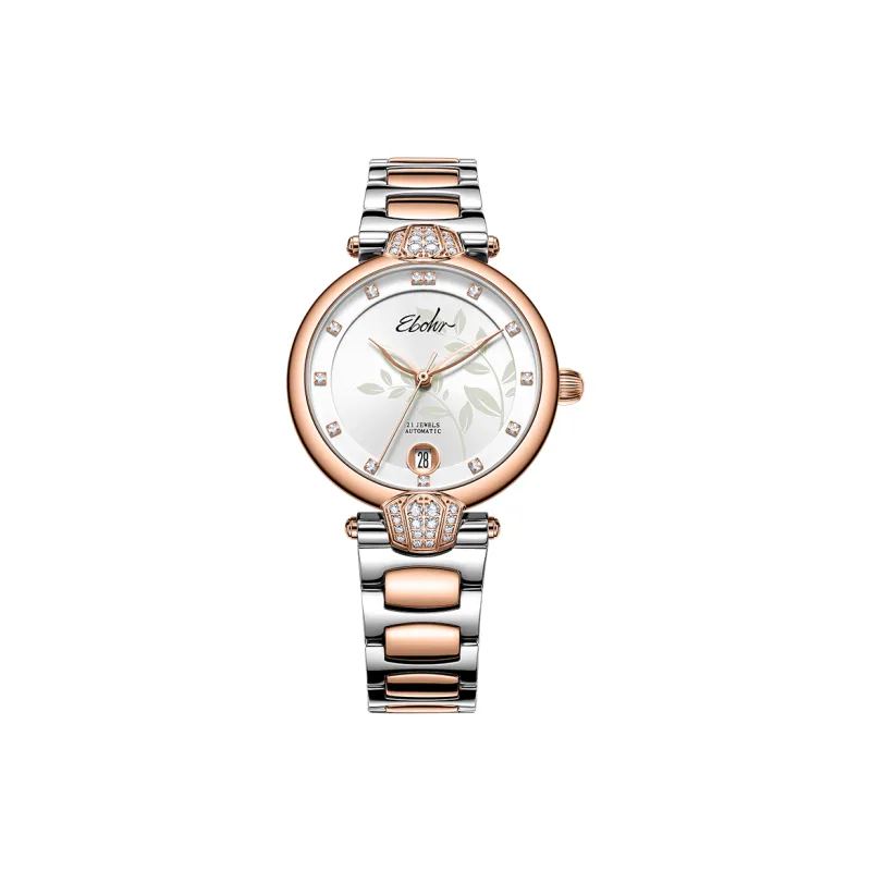 EBOHR Revenge Collection Mechanical Movement Stainless Steel Strap Watch Women's Watch White Dial-1
