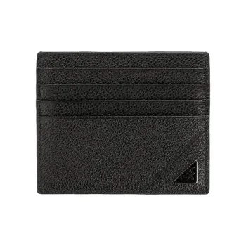 PRADA Calfskin Card Holder Men's Black