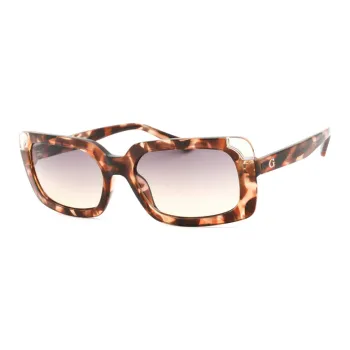 GUESS Plastic Rectangular Sunglasses Men's Tortoiseshell