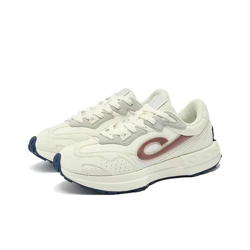 QIAODAN Anti Slip Wear Resistant Low Top Casual Shoes Men's White Red-1