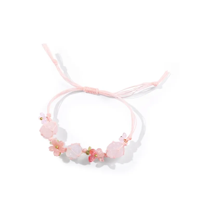 AWD Pink Crystal Rope Bracelets Women's-0