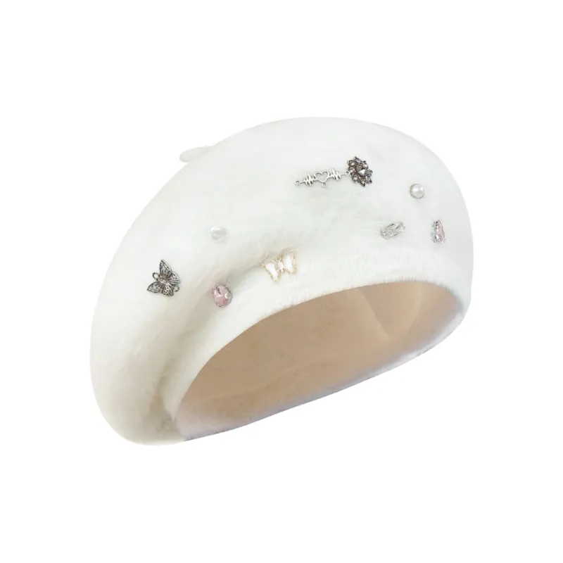 BANDICOOT Rabbit Fur Berets Women's-0