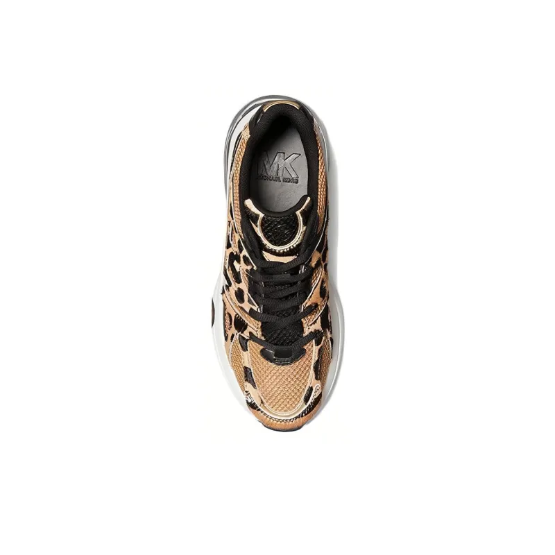 MICHAEL KORS Breathable Low Top Casual Shoes Women's Black Yellow-3