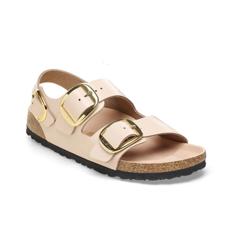 Birkenstock Milano Big Buckle Beach Sandals Women's Beige Pink Regular-1