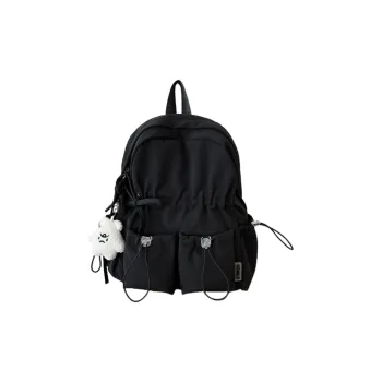 BRABOSTON Nylon Backpack Unisex Black/Ecru/Yellow/Gray/Pink/Light Blue