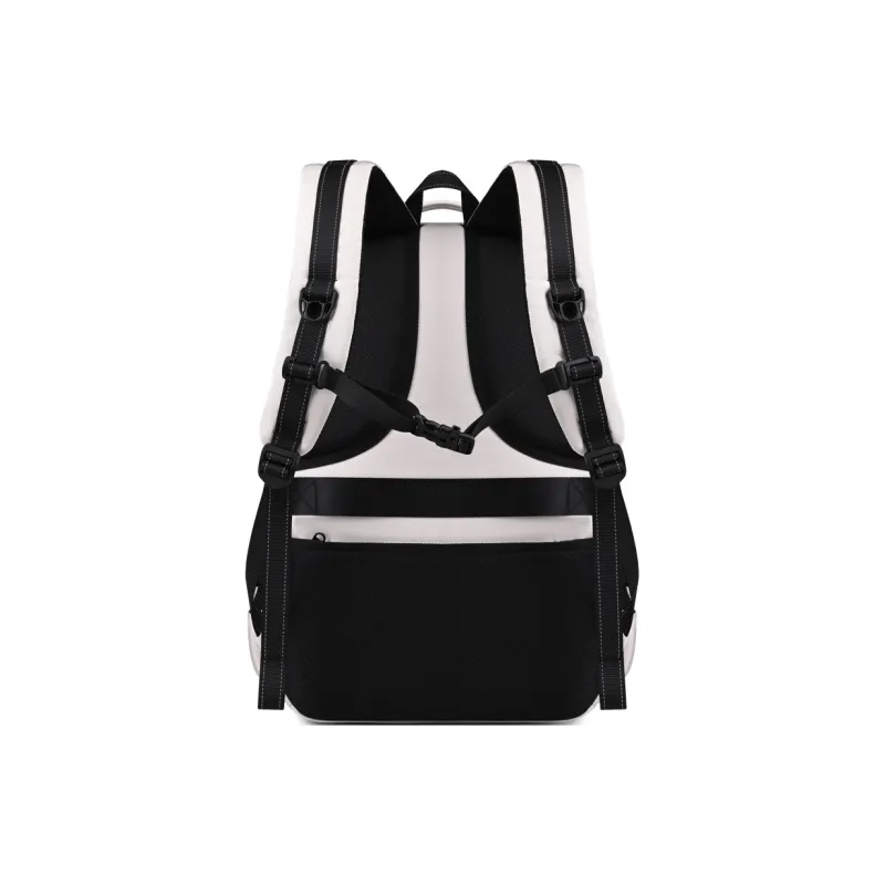 EDISON Nylon Backpack Regular Unisex Black/Beige-7