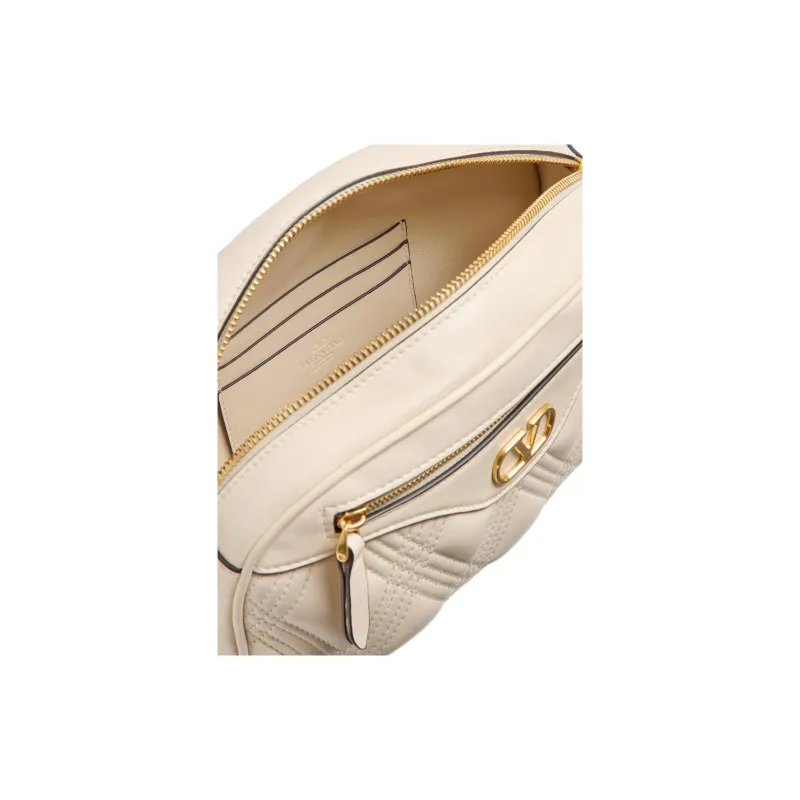 Valentino Sheepskin Shoulder Bag Crossbody Bag Women's Cream White-5