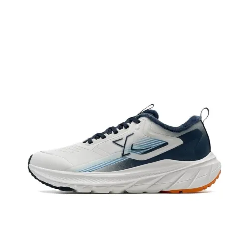 XTEP Cushioned Slip-Resistant Low-Top Casual Running Shoes Men's White Blue