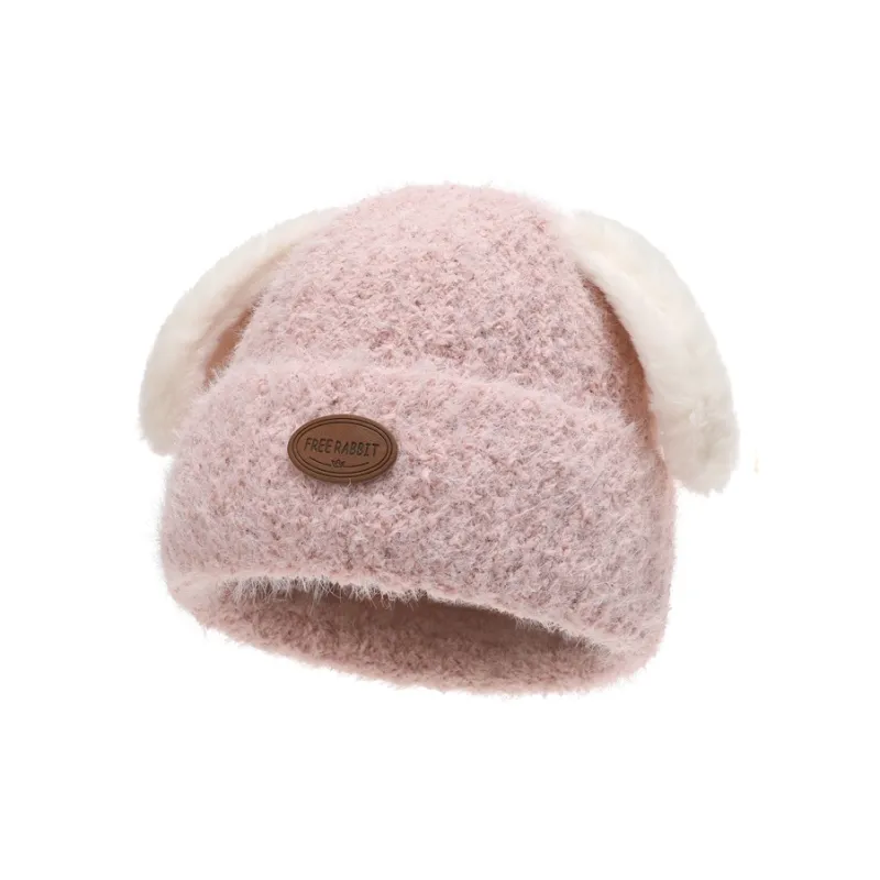 FREE RABBITⅡ Thickened And Fleece Lined Warm Pullover Knitted Hat Casual Cartoon Beanie Unisex-7