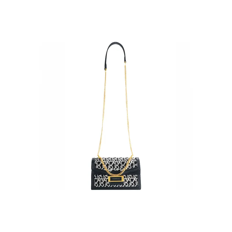 CHRISBELLA Fabric, PU Shoulder Bag, Crossbody Bag Regular Unisex Black-4