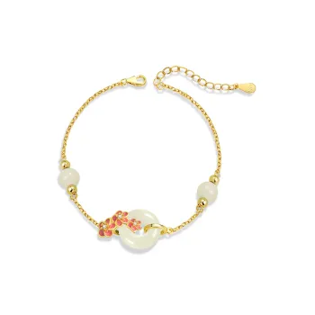 VANA Hetian Jade Bracelets Pale Greenish White Jade Women's