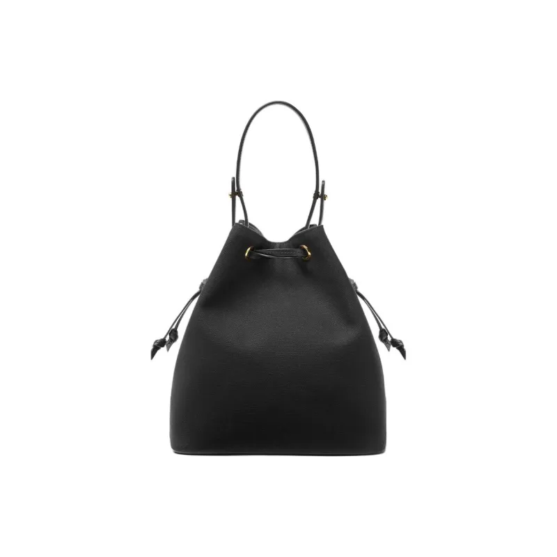 VERSACE La Medusa Cotton Bucket Bags Shoulder Bag Crossbody Bag Handbag Women's Black-2