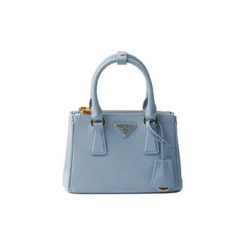 PRADA Galleria Killer Bag Leather Shoulder Bag Crossbody Bag Handbag Mini Women's Light Blue
