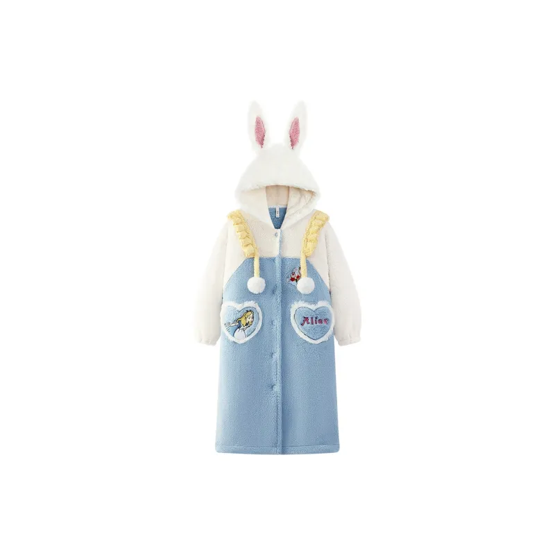 Gongdie x Disney Pajama Robe Women's Blue-0