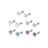 White+Multicolor+Pink+Blue+Purple Star Stud Earrings[Five-Piece Set]