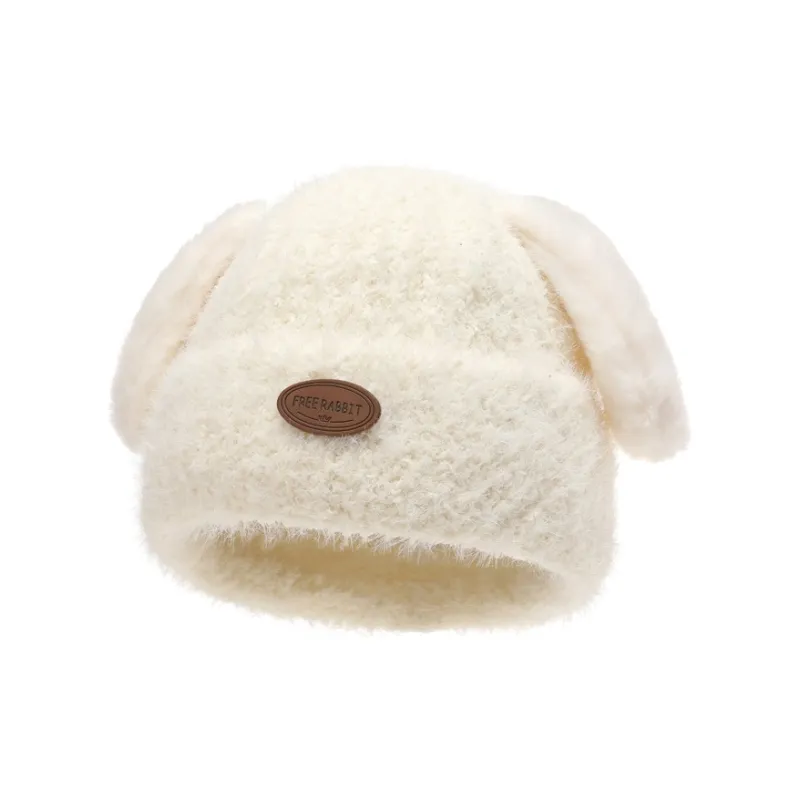 FREE RABBITⅡ Thickened And Fleece Lined Warm Pullover Knitted Hat Casual Cartoon Beanie Unisex-9