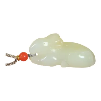 Jade Charm Yao Hetian Jade Necklaces White Jade/Pale Greenish White Jade Unisex