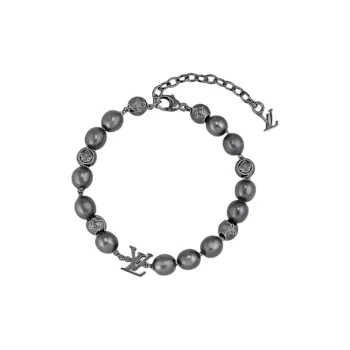 LOUIS VUITTON Pearl Metal Bracelets Women's Silver