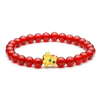 Zocai Good Luck Chinese Auspicious Animal Niche Luxury New Chinese Style Solid Gold Fixed Price Gold Bracelet Women's