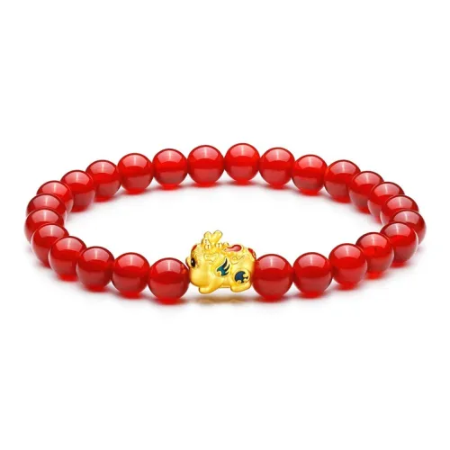 Zocai Good Luck Chinese Auspicious Animal Niche Luxury New Chinese Style Solid Gold Fixed Price Gold Bracelet Women's