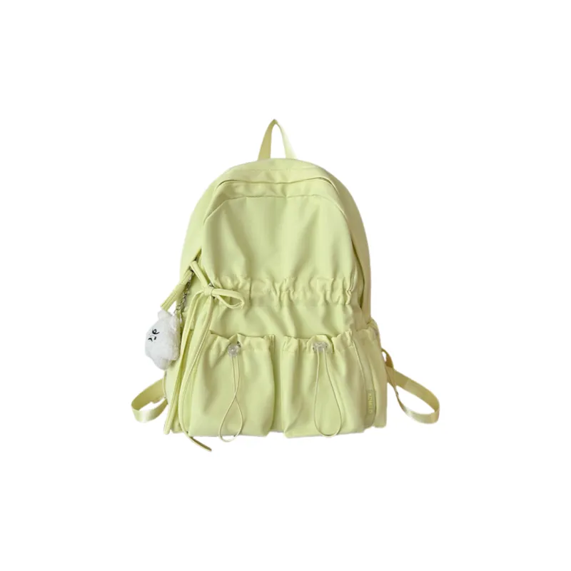 BRABOSTON Nylon Backpack Unisex Black/Ecru/Yellow/Gray/Pink/Light Blue-5