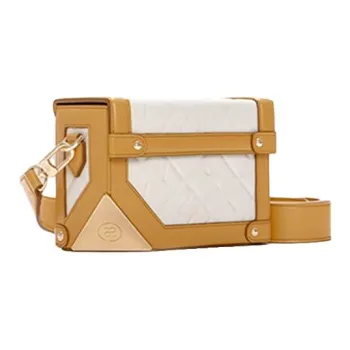 ZESH Cow Leather Shoulder Bag Women's Brown White Embossed/Dark Green Beige/Crocodile Pattern Beige/Light Milk Tea Ecru