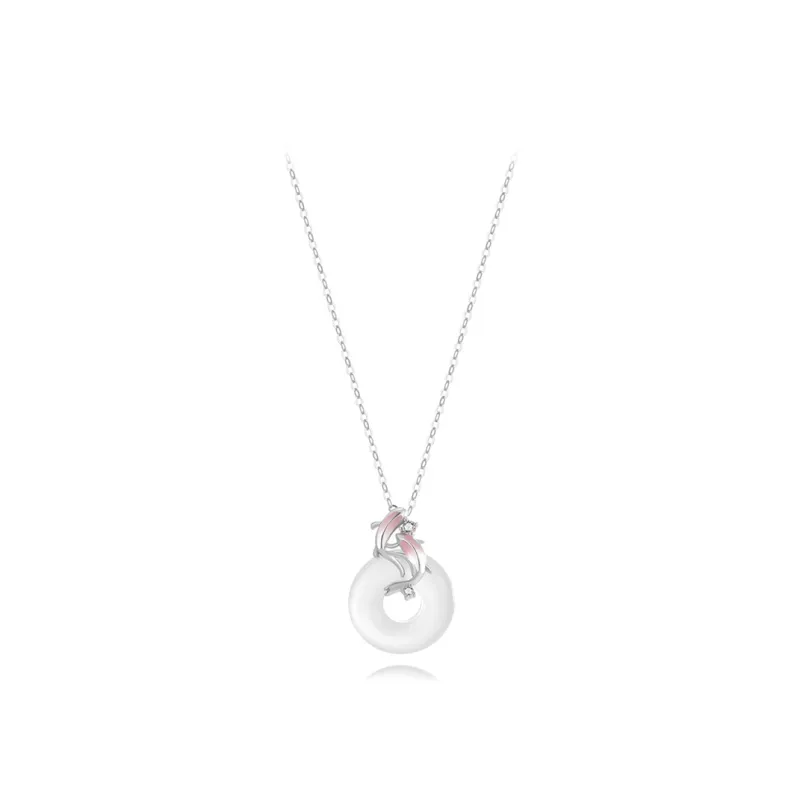 Muyan Alloy Three Lives Peace Buckle Necklace Women's-4