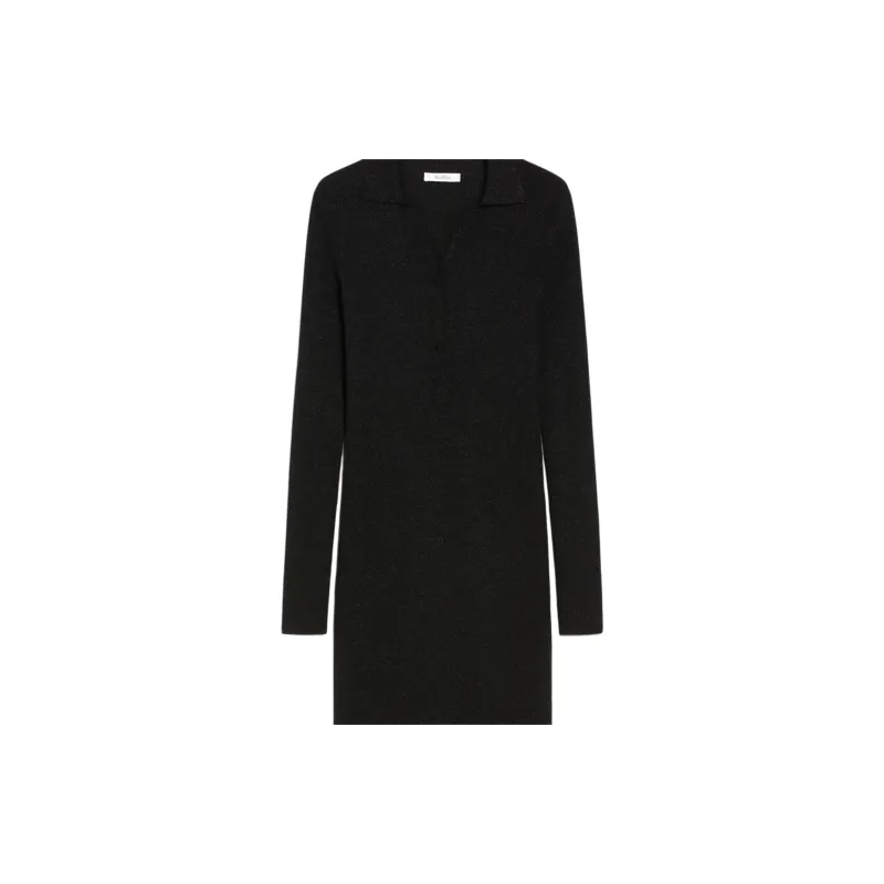 MaxMara Frais V Neck Ribbed Knit Dress-4